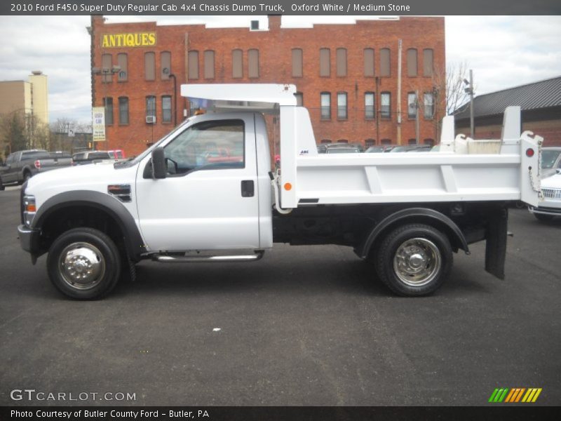  2010 F450 Super Duty Regular Cab 4x4 Chassis Dump Truck Oxford White