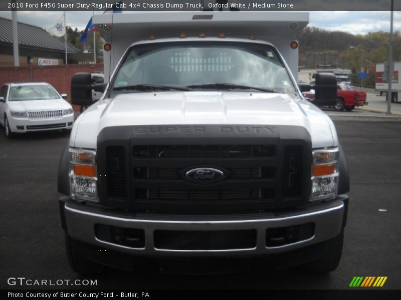 Oxford White / Medium Stone 2010 Ford F450 Super Duty Regular Cab 4x4 Chassis Dump Truck