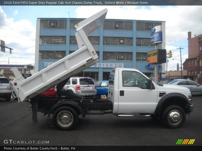  2010 F450 Super Duty Regular Cab 4x4 Chassis Dump Truck Oxford White