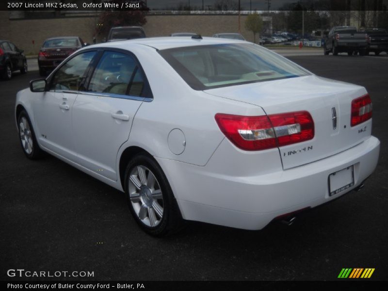 Oxford White / Sand 2007 Lincoln MKZ Sedan