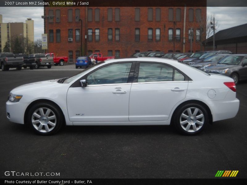 Oxford White / Sand 2007 Lincoln MKZ Sedan
