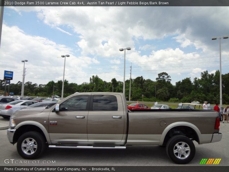 Austin Tan Pearl / Light Pebble Beige/Bark Brown 2010 Dodge Ram 3500 Laramie Crew Cab 4x4