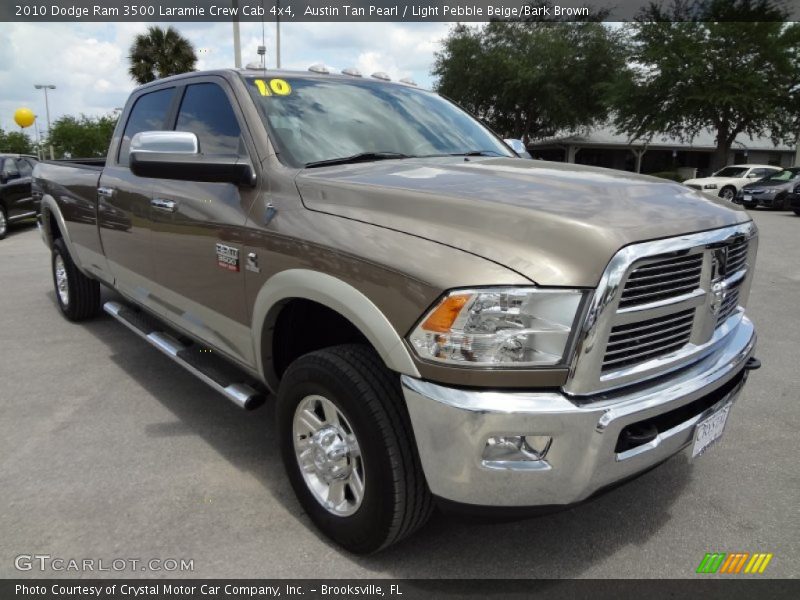 Austin Tan Pearl / Light Pebble Beige/Bark Brown 2010 Dodge Ram 3500 Laramie Crew Cab 4x4