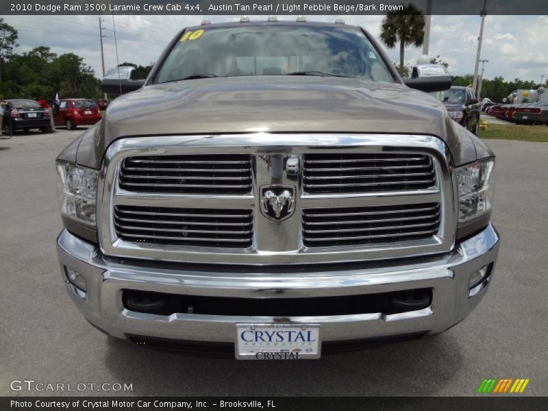 Austin Tan Pearl / Light Pebble Beige/Bark Brown 2010 Dodge Ram 3500 Laramie Crew Cab 4x4