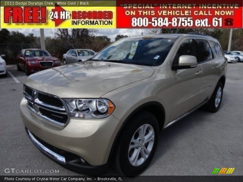 White Gold / Black 2011 Dodge Durango Crew