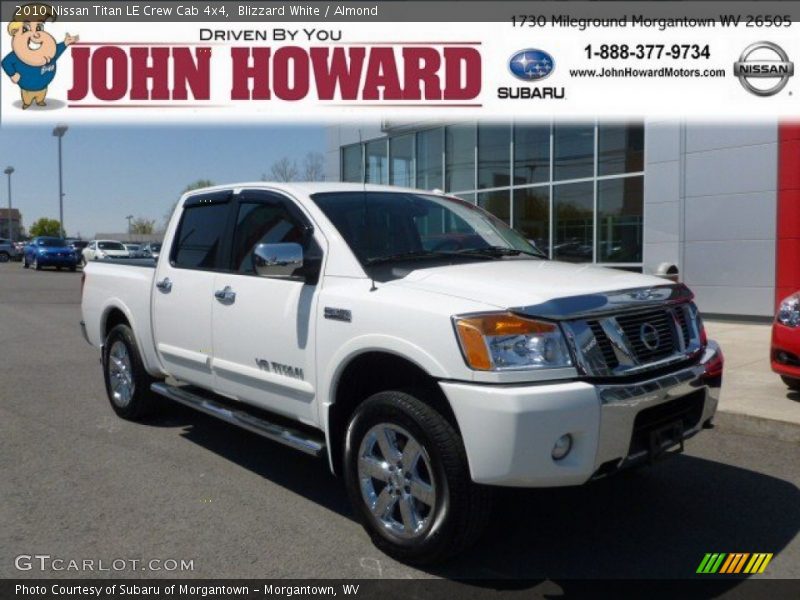 Blizzard White / Almond 2010 Nissan Titan LE Crew Cab 4x4
