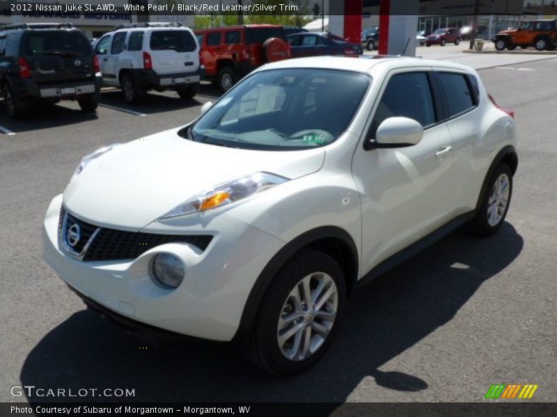 White Pearl / Black/Red Leather/Silver Trim 2012 Nissan Juke SL AWD