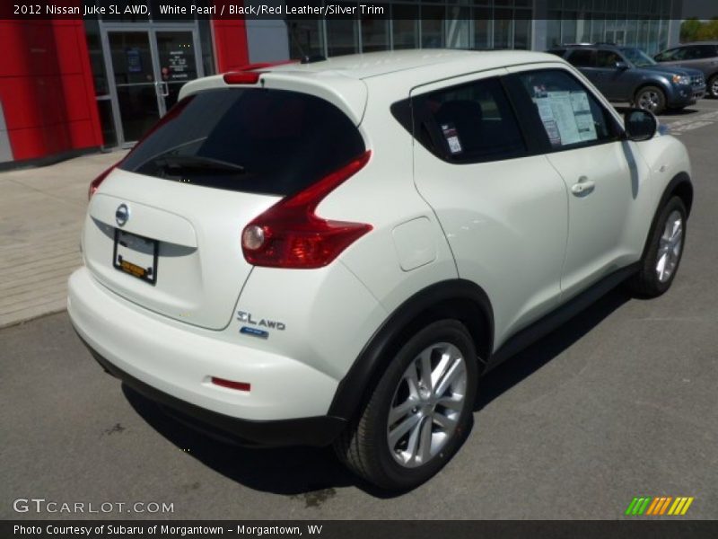 White Pearl / Black/Red Leather/Silver Trim 2012 Nissan Juke SL AWD