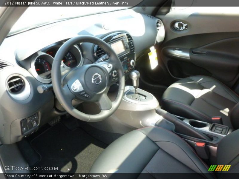 White Pearl / Black/Red Leather/Silver Trim 2012 Nissan Juke SL AWD