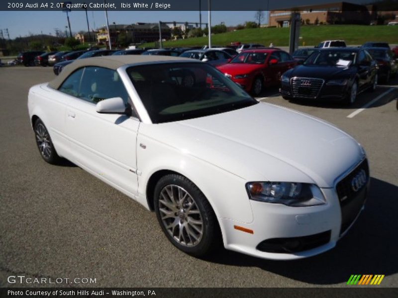 Ibis White / Beige 2009 Audi A4 2.0T quattro Cabriolet