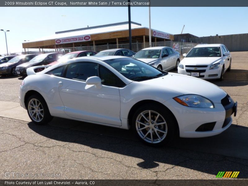 Northstar White Satin / Terra Cotta/Charcoal 2009 Mitsubishi Eclipse GT Coupe