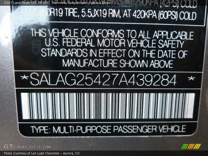 Stornoway Grey Metallic / Alpaca Beige 2007 Land Rover LR3 V8 HSE