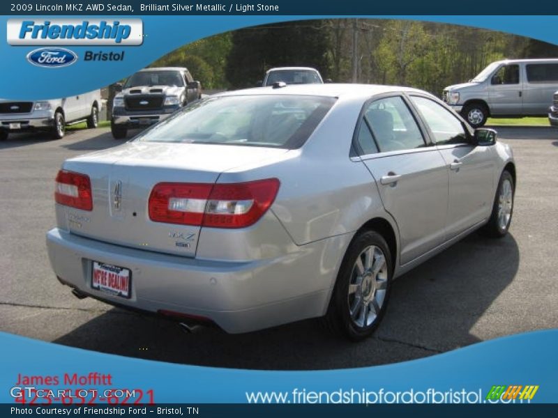 Brilliant Silver Metallic / Light Stone 2009 Lincoln MKZ AWD Sedan