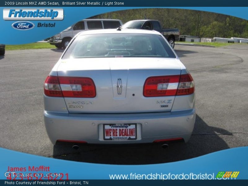 Brilliant Silver Metallic / Light Stone 2009 Lincoln MKZ AWD Sedan