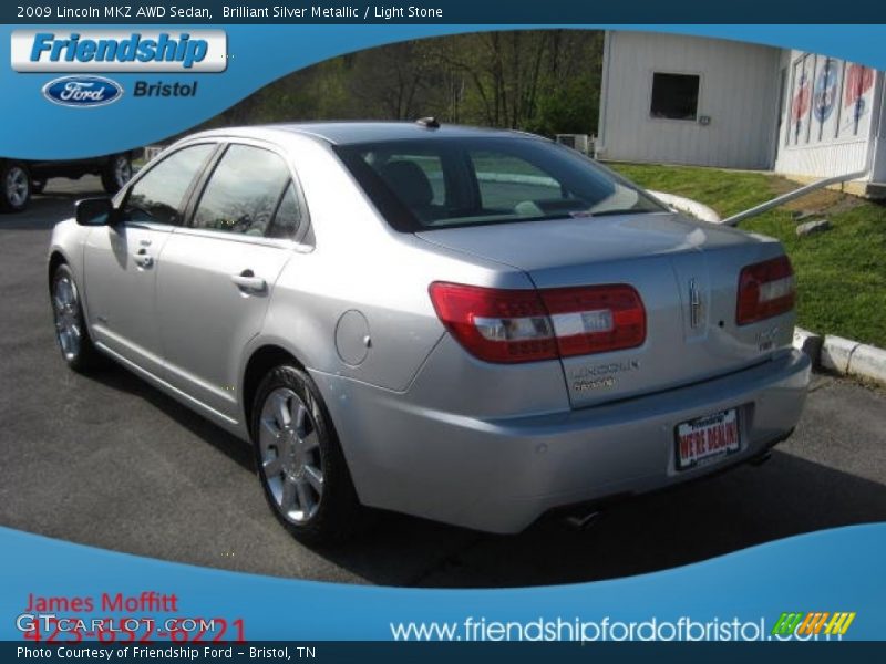 Brilliant Silver Metallic / Light Stone 2009 Lincoln MKZ AWD Sedan
