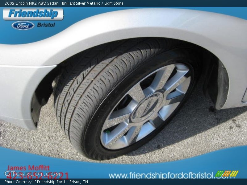 Brilliant Silver Metallic / Light Stone 2009 Lincoln MKZ AWD Sedan