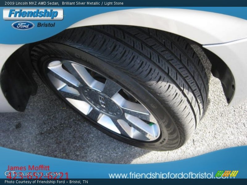 Brilliant Silver Metallic / Light Stone 2009 Lincoln MKZ AWD Sedan