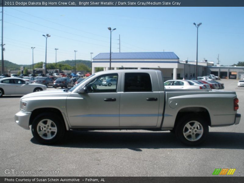 Bright Silver Metallic / Dark Slate Gray/Medium Slate Gray 2011 Dodge Dakota Big Horn Crew Cab