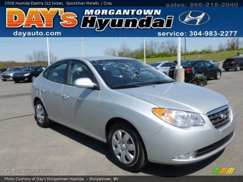 QuickSilver Metallic / Gray 2008 Hyundai Elantra GLS Sedan