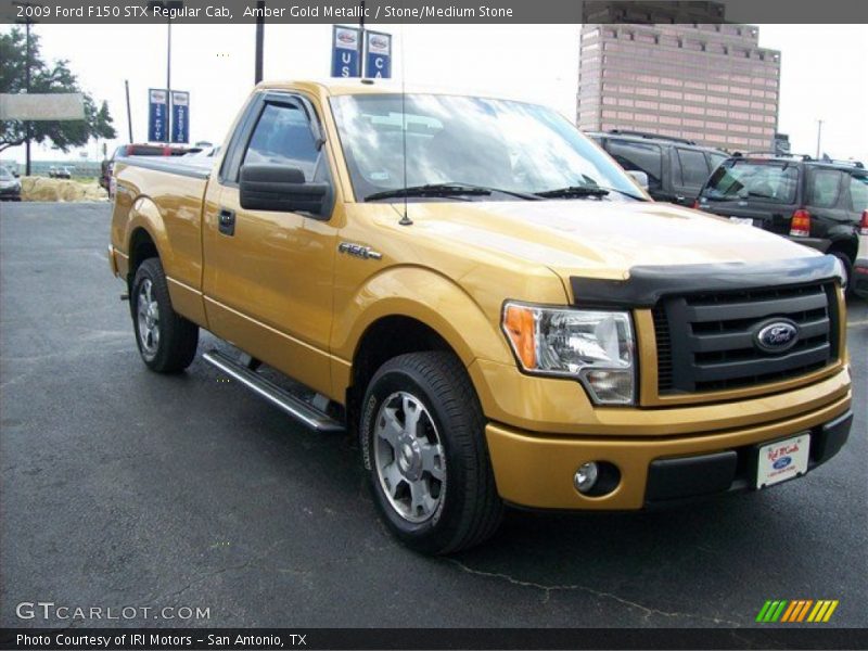 Amber Gold Metallic / Stone/Medium Stone 2009 Ford F150 STX Regular Cab