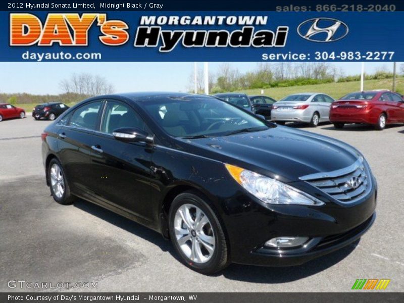 Midnight Black / Gray 2012 Hyundai Sonata Limited