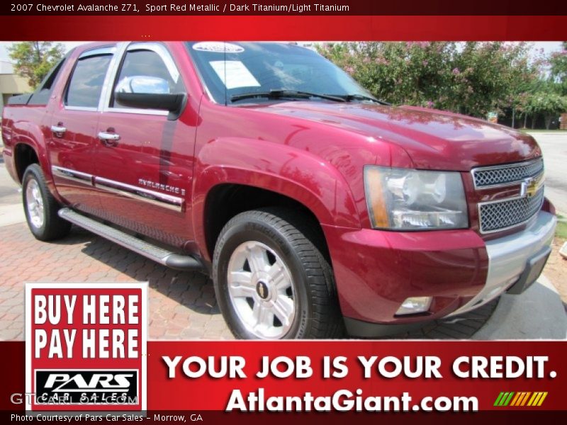 Sport Red Metallic / Dark Titanium/Light Titanium 2007 Chevrolet Avalanche Z71