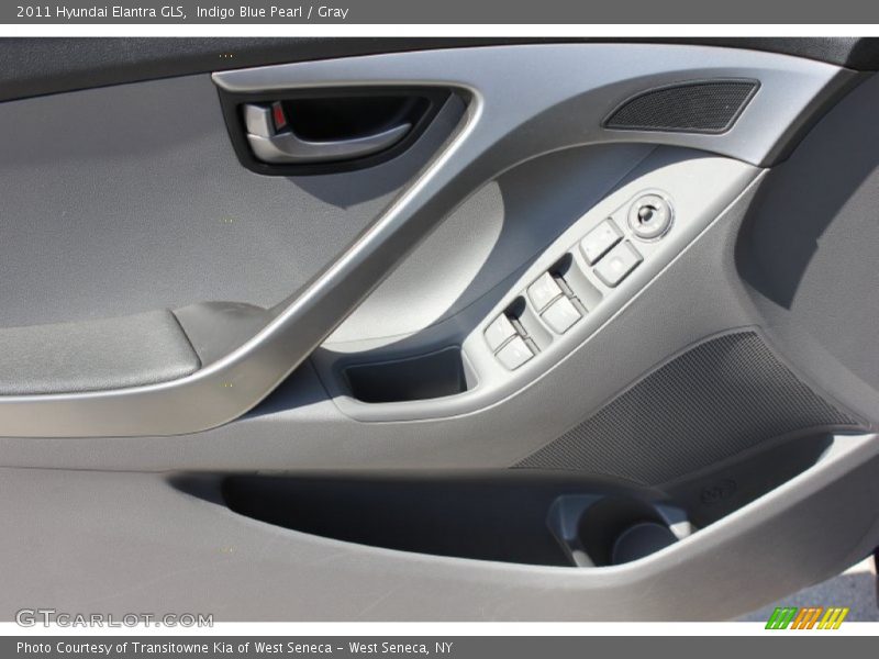 Indigo Blue Pearl / Gray 2011 Hyundai Elantra GLS