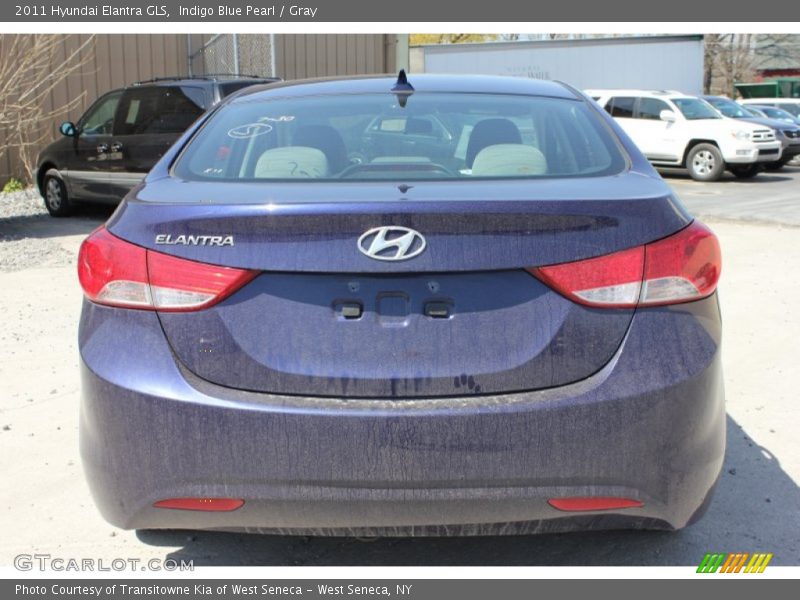 Indigo Blue Pearl / Gray 2011 Hyundai Elantra GLS