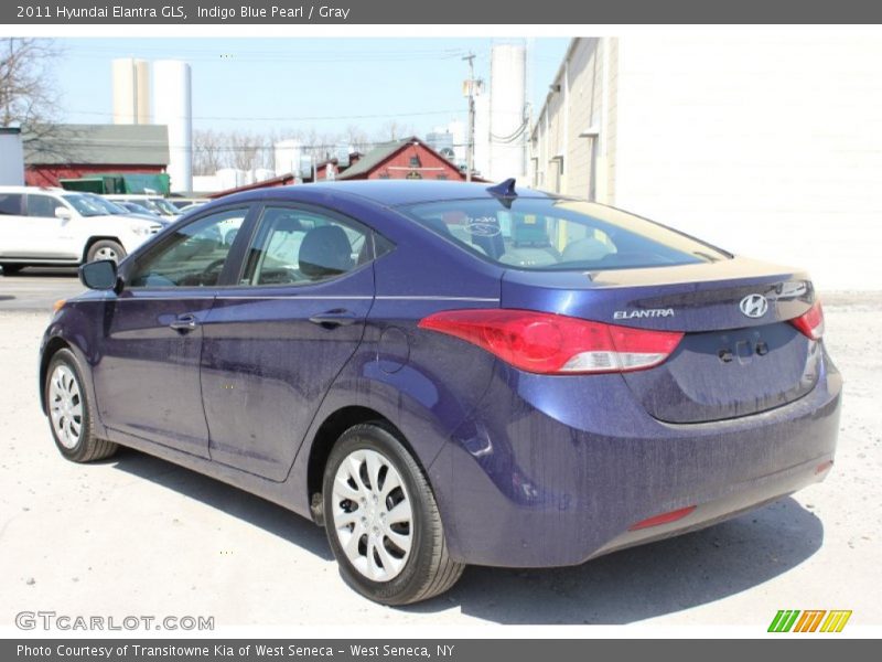 Indigo Blue Pearl / Gray 2011 Hyundai Elantra GLS
