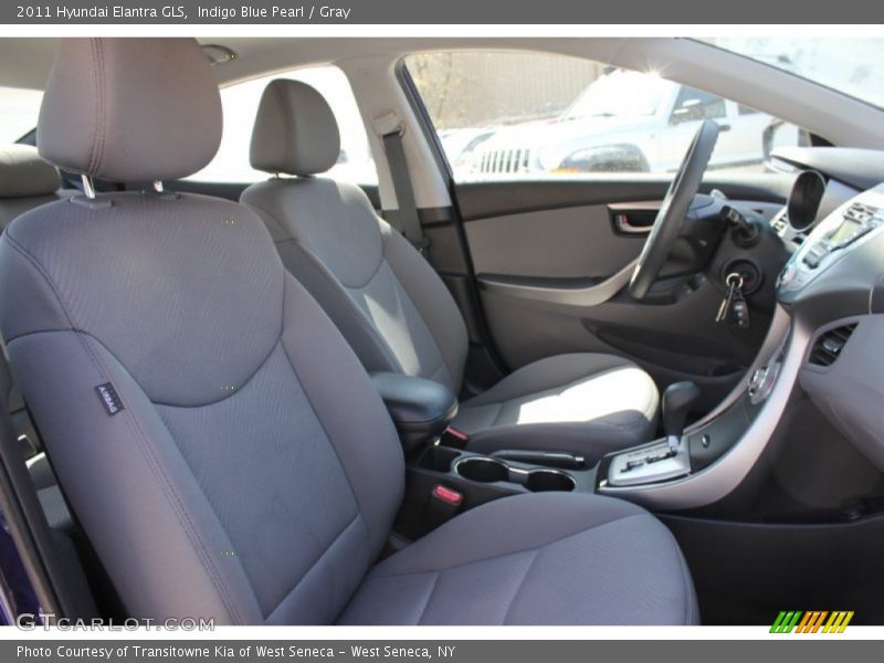 Indigo Blue Pearl / Gray 2011 Hyundai Elantra GLS