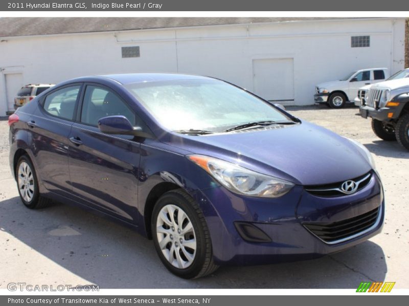 Indigo Blue Pearl / Gray 2011 Hyundai Elantra GLS