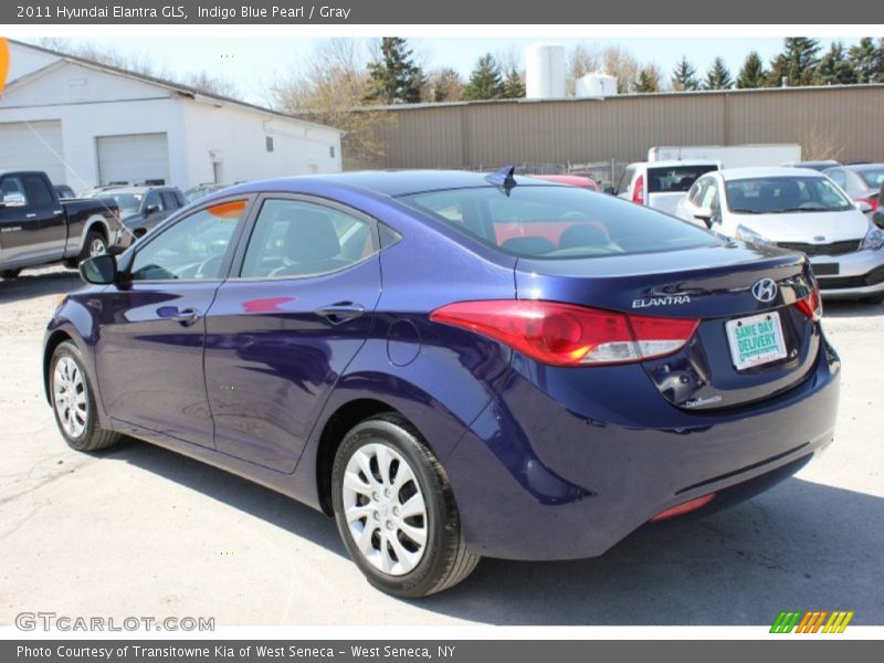 Indigo Blue Pearl / Gray 2011 Hyundai Elantra GLS