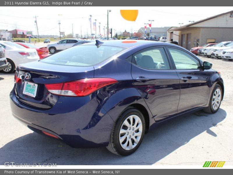 Indigo Blue Pearl / Gray 2011 Hyundai Elantra GLS