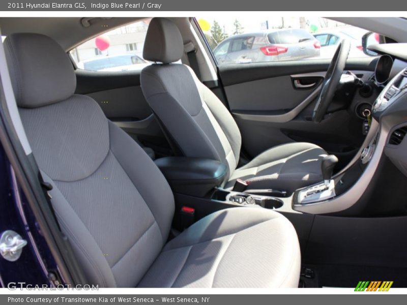 Indigo Blue Pearl / Gray 2011 Hyundai Elantra GLS