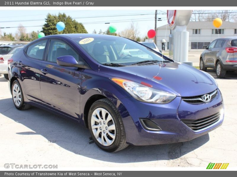Indigo Blue Pearl / Gray 2011 Hyundai Elantra GLS