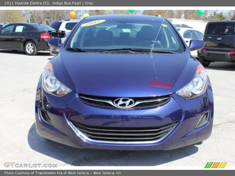 Indigo Blue Pearl / Gray 2011 Hyundai Elantra GLS