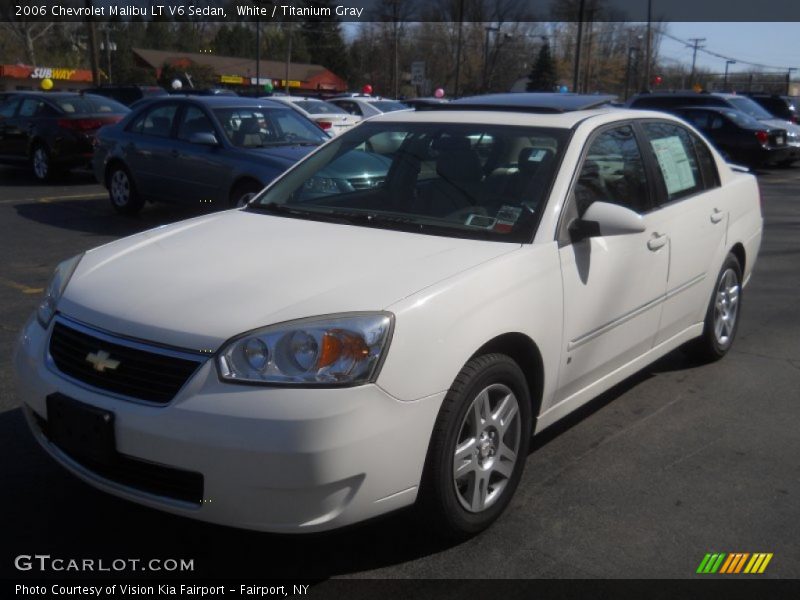 White / Titanium Gray 2006 Chevrolet Malibu LT V6 Sedan