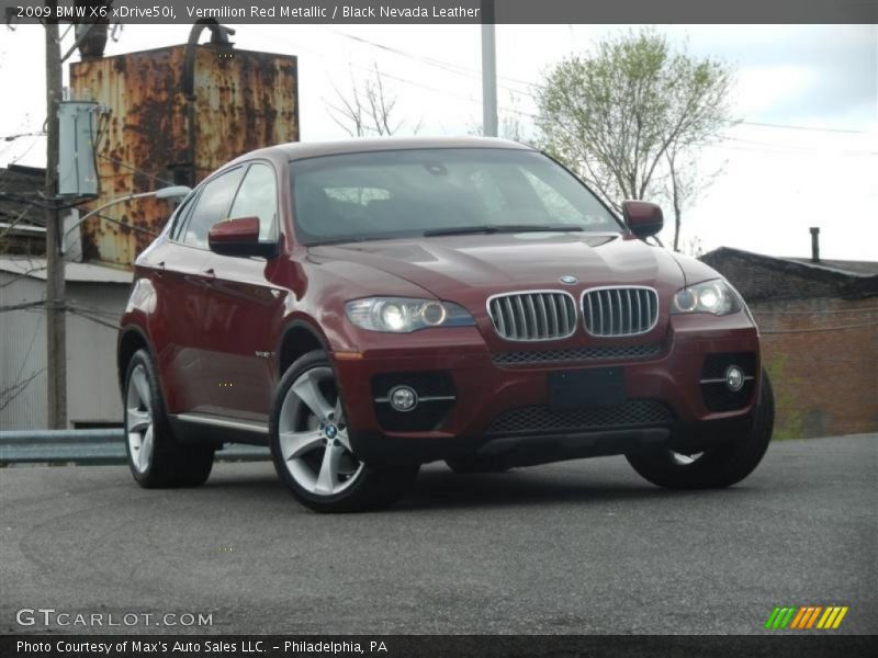 Vermilion Red Metallic / Black Nevada Leather 2009 BMW X6 xDrive50i