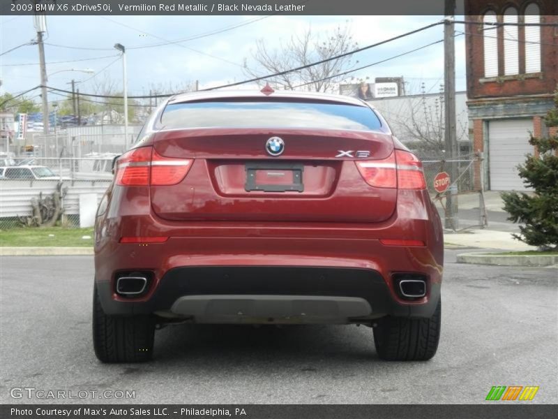Vermilion Red Metallic / Black Nevada Leather 2009 BMW X6 xDrive50i