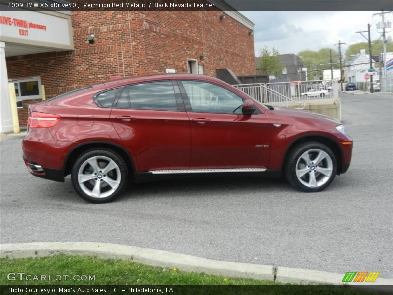 Vermilion Red Metallic / Black Nevada Leather 2009 BMW X6 xDrive50i