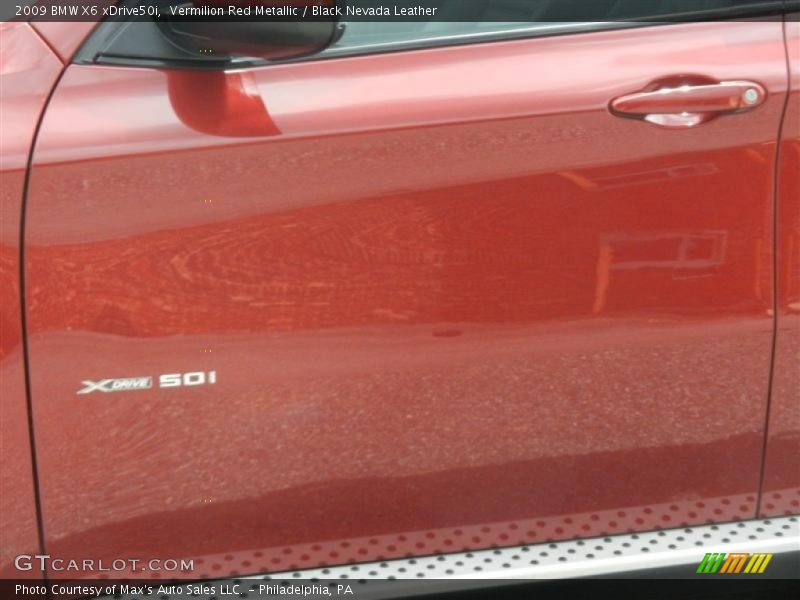 Vermilion Red Metallic / Black Nevada Leather 2009 BMW X6 xDrive50i