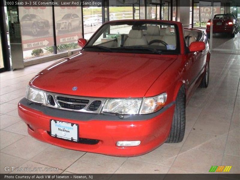 Laser Red / Sand Beige 2003 Saab 9-3 SE Convertible