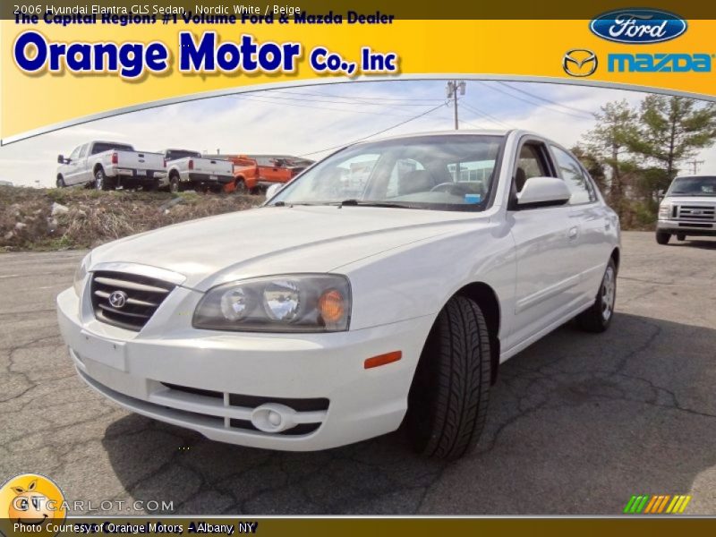 Nordic White / Beige 2006 Hyundai Elantra GLS Sedan