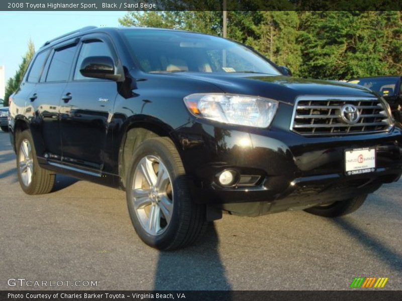 Black / Sand Beige 2008 Toyota Highlander Sport