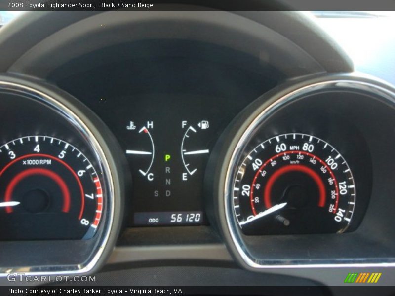 Black / Sand Beige 2008 Toyota Highlander Sport