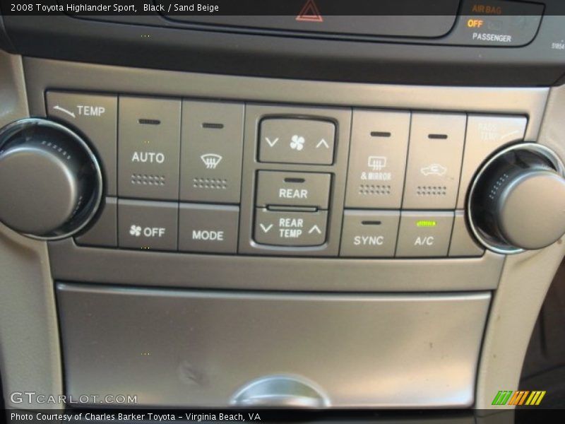 Black / Sand Beige 2008 Toyota Highlander Sport