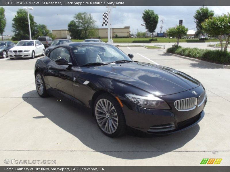 Black Sapphire Metallic / Ivory White 2010 BMW Z4 sDrive35i Roadster