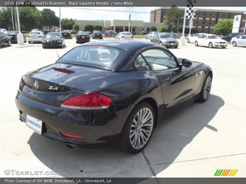 Black Sapphire Metallic / Ivory White 2010 BMW Z4 sDrive35i Roadster