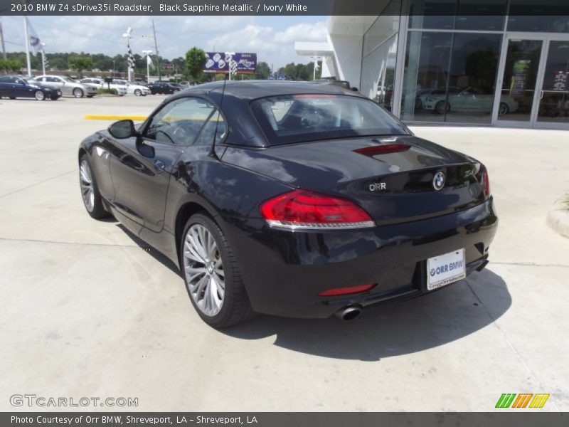 Black Sapphire Metallic / Ivory White 2010 BMW Z4 sDrive35i Roadster