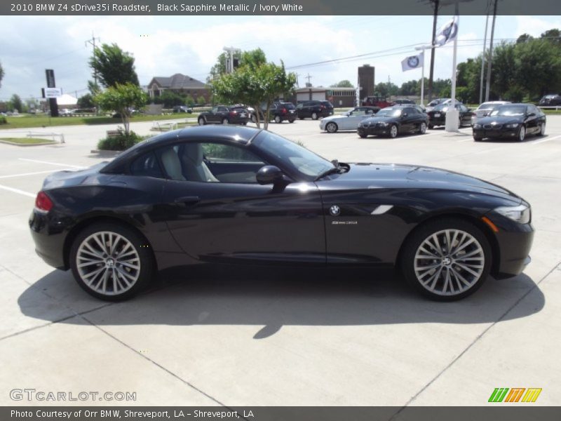 Black Sapphire Metallic / Ivory White 2010 BMW Z4 sDrive35i Roadster